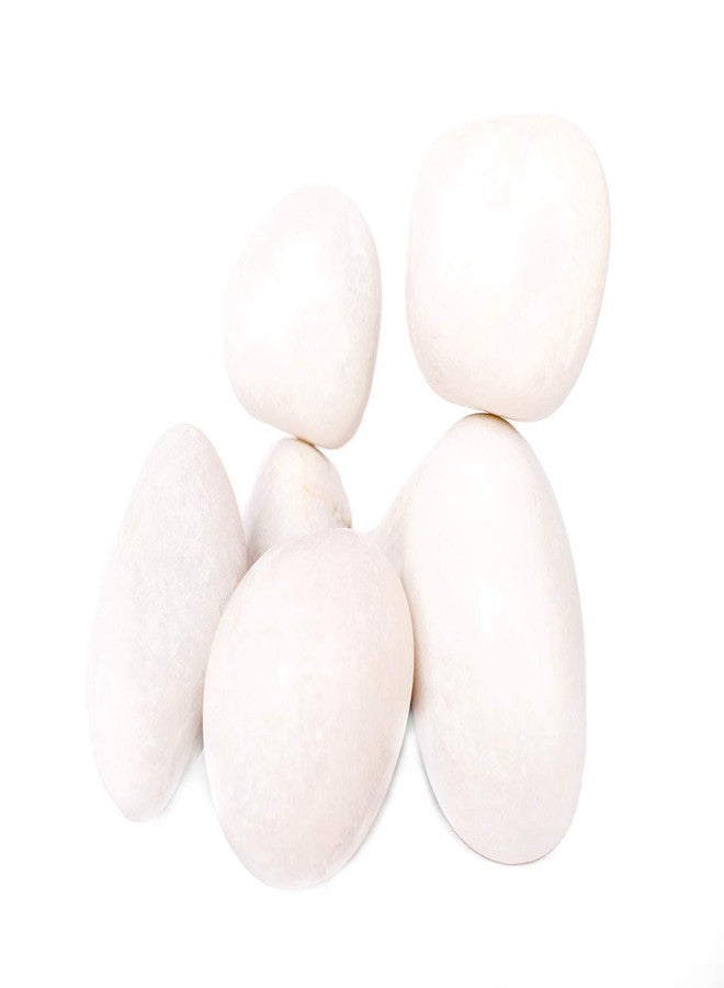 Power Stone Pebbles Unpolished Snow White Decorative Stone Marble Pebbles for Landscaping & Garden Decoration (White, 3 Kg) - Image 1